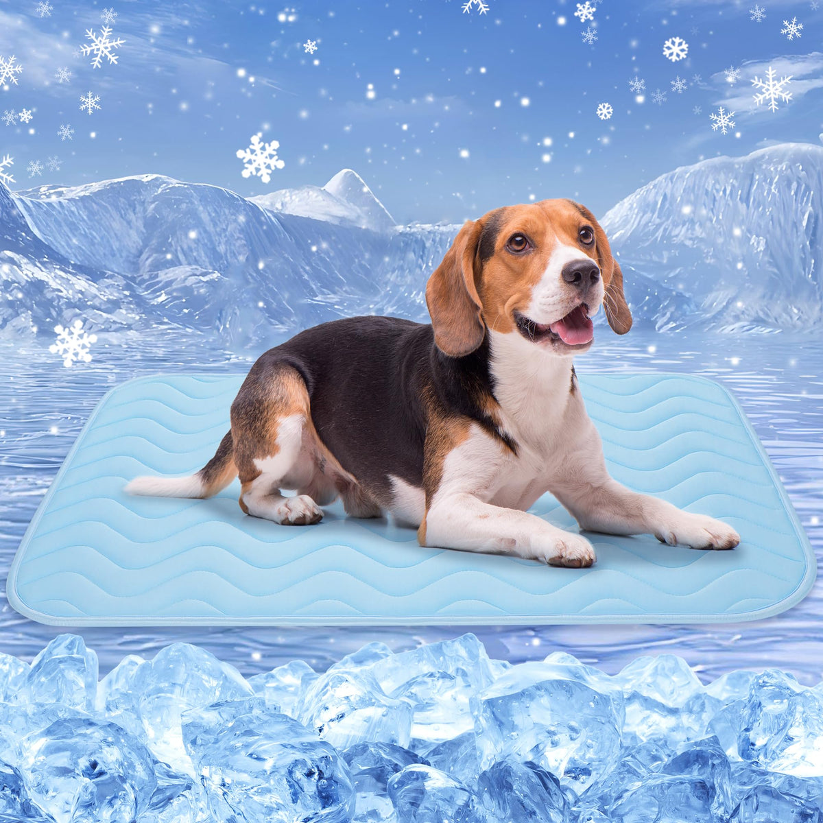 BaoDan Tapis Rafraichissant Chien,70x100cm Tapis Rafraichissant pour Chien | Bleu, Soie Glacée Respirant, Coussin Rafraîchissant Lavable, Durable, Idéal pour Chat, Les Animaux de Compagnie en été